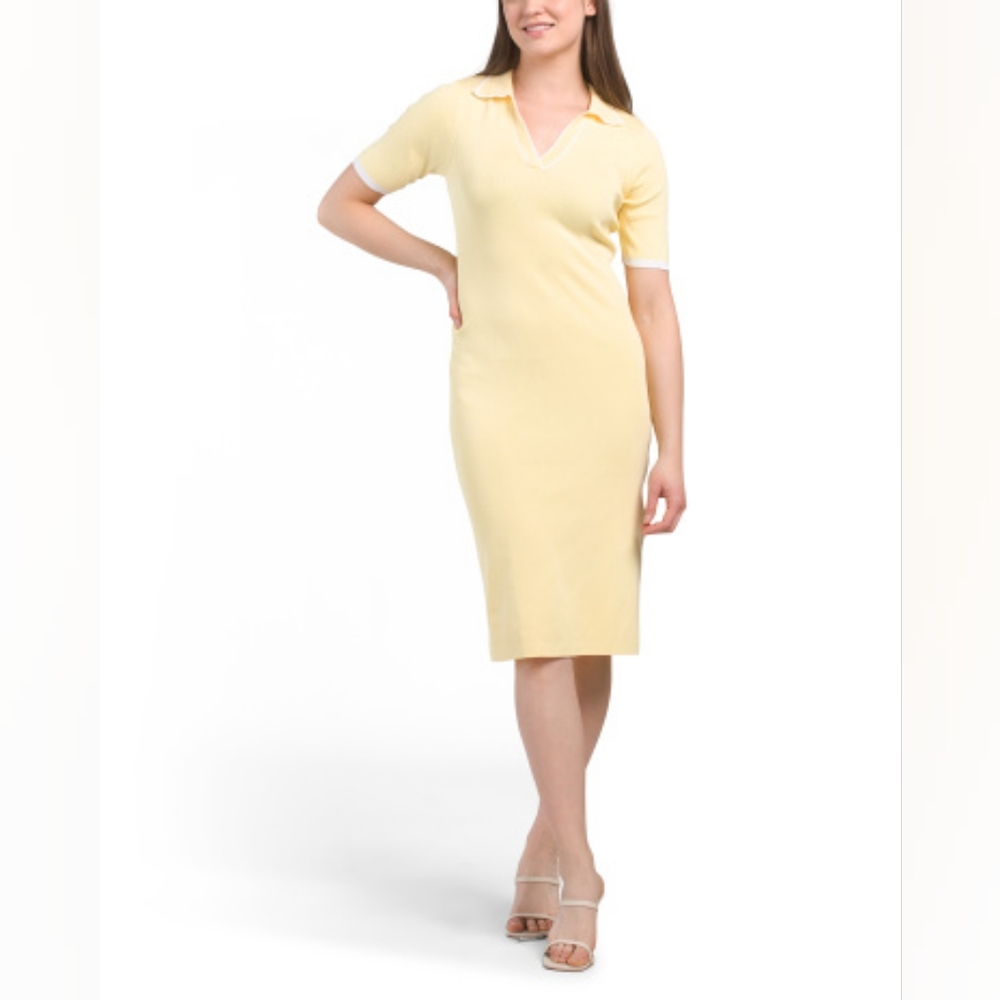 NWT - Nanette/Nanette Lepore French Vanilla Collared Knit Midi Dress - Size XL